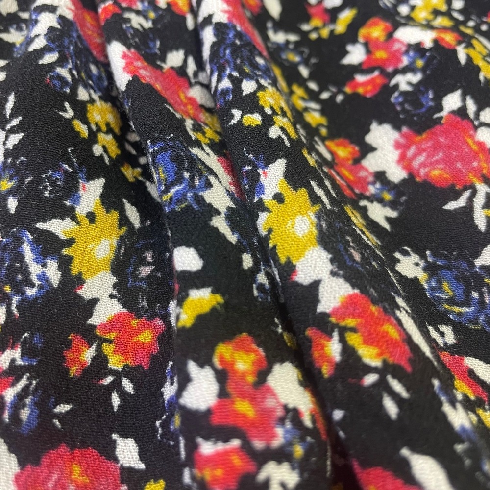 Free People Floral Paisley Mixed Print Tunic Top Black Yellow Red Small Boho - Picture 7 of 13